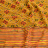 Sanskriti Vintage Mustard Sarees Georgette Printed Sari Soft Floral Craft Sustainable Fabric