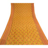 Sanskriti Vintage Mustard Sarees Georgette Printed Sari Soft Floral Craft Sustainable Fabric