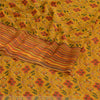 Sanskriti Vintage Mustard Sarees Georgette Printed Sari Soft Floral Craft Sustainable Fabric
