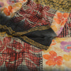 Sanskriti Vintage Multi Pure Georgette Silk Sarees Printed Sari 5yd Craft Sustainable Fabric