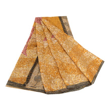 Load image into Gallery viewer, Sanskriti Vintage Mustard Brasso Work Georgette Sarees Printed Sari Craft Fabric
