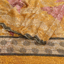 Load image into Gallery viewer, Sanskriti Vintage Mustard Brasso Work Georgette Sarees Printed Sari Craft Fabric
