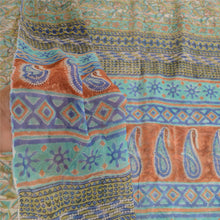 Load image into Gallery viewer, Sanskriti Vintage Green Blend Georgette Sarees Printed Sari Soft Craft Fabric

