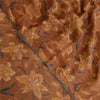Sanskriti Vintage Brown Sarees Printed Pure Georgette Silk Sari 5yd Craft Sustainable Fabric
