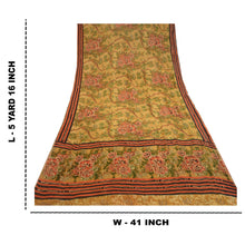 Load image into Gallery viewer, Sanskriti Vintage Green Printed Sarees Pure Chiffon Silk Sari Soft Craft Fabric
