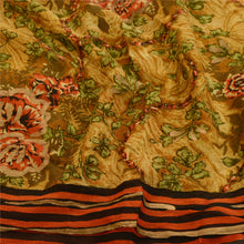 Load image into Gallery viewer, Sanskriti Vintage Green Printed Sarees Pure Chiffon Silk Sari Soft Craft Fabric
