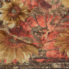 Load image into Gallery viewer, Sanskriti Vintage Red Sarees Indian Digital Printed Georgette Sari Craft Fabric
