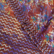 Load image into Gallery viewer, Sanskriti Vintage Dark Red Tie-Dye Sarees Pure Chiffon Silk Sari Craft Fabric
