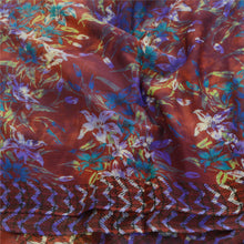 Load image into Gallery viewer, Sanskriti Vintage Dark Red Tie-Dye Sarees Pure Chiffon Silk Sari Craft Fabric
