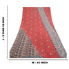 Sanskriti Vintage Red Sarees Pure Georgette Silk Printed Sari Soft Craft Sustainable Fabric