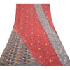 Sanskriti Vintage Red Sarees Pure Georgette Silk Printed Sari Soft Craft Sustainable Fabric