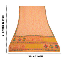 Load image into Gallery viewer, Sanskriti Vintage Peach Sarees Pure Georgette Silk Printed Sari 5yd Craft Fabric
