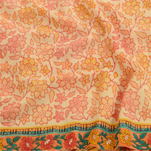 Load image into Gallery viewer, Sanskriti Vintage Peach Sarees Pure Georgette Silk Printed Sari 5yd Craft Fabric
