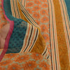 Sanskriti Vintage Orange Printed Sarees Pure Georgette Silk Sari Craft Sustainable Fabric