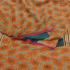 Sanskriti Vintage Orange Printed Sarees Pure Georgette Silk Sari Craft Sustainable Fabric