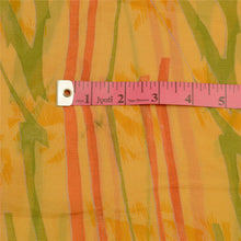 Load image into Gallery viewer, Sanskriti Vintage Yellow Sarees Pure Chiffon Silk Printed Sari 5yd Craft Fabric
