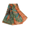 Sanskriti Vintage Red Sarees Pure Georgette Silk Printed Sari 5yd Craft Sustainable Fabric