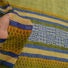 Sanskriti Vintage Green Sarees Pure Georgette Silk Printed Sari 5yd Craft Sustainable Fabric