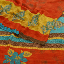 Load image into Gallery viewer, Sanskriti Vintage Red Indian Sarees Georgette Sari 5yd Floral Soft Craft Fabric
