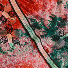 Load image into Gallery viewer, Sanskriti Vintage Red Tie-dye Hand Beaded Sarees Pure Georgette Silk Sari Fabric
