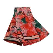 Load image into Gallery viewer, Sanskriti Vintage Red Tie-dye Hand Beaded Sarees Pure Georgette Silk Sari Fabric
