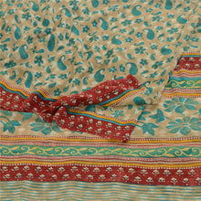 Load image into Gallery viewer, Sanskriti Vintage Green Printed Sarees Pure Georgette Silk Sari 5yd Craft Fabric
