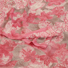 Load image into Gallery viewer, Sanskriti Vintage Pink Indian Sarees Chiffon Printed Sari Floral Craft Fabric
