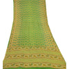 Sanskriti Vintage Green Sarees Georgette Silk Printed Sari 5YD Craft Sustainable Fabric