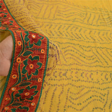 Load image into Gallery viewer, Sanskriti Vintage Yellow Bandhani Sarees Pure Georgette Silk Printed Sari Fabric
