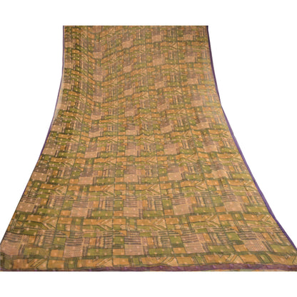 Sanskriti Vintage Multi Sarees Pure Georgette Silk Print Woven Sari Craft Sustainable Fabric