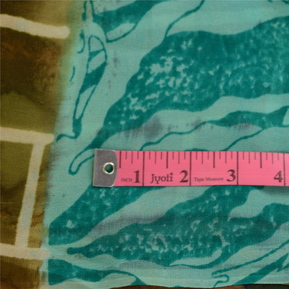 Sanskriti Vintage Multicolor Sarees Pure Georgette Silk Printed Sari 5YDSustainable Fabric