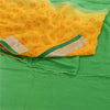 Sanskriti Vintage Sarees Print Embroidered Green Pure Georgette Silk Sari Sustainable Fabric
