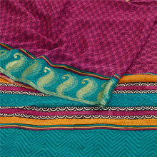 Load image into Gallery viewer, Sanskriti Vintage Sarees Purple Pure Georgette Silk Print Zari Work Sari Fabric
