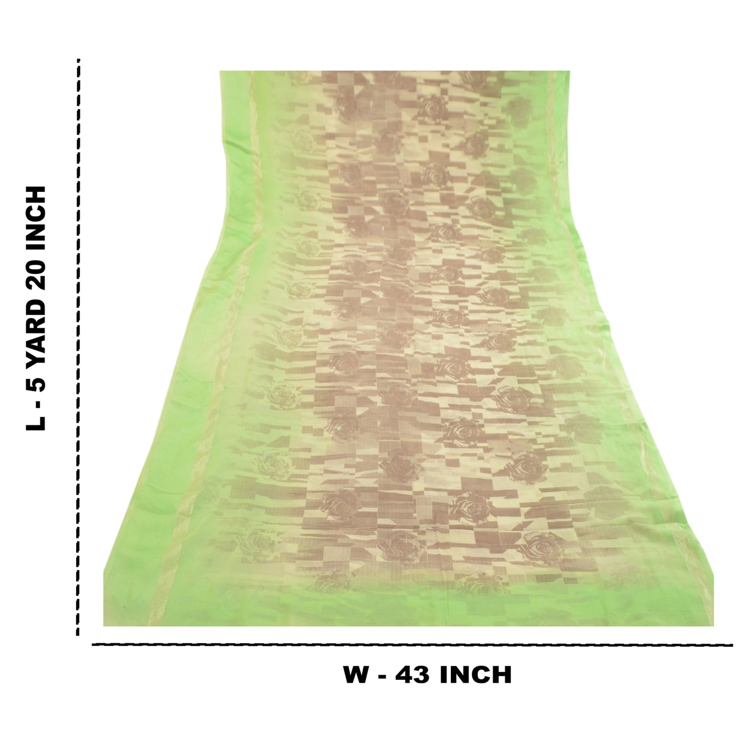 Sanskriti Vintage Sarees Brown Pure Georgette Silk Print Woven Sari Craft Sustainable Fabric