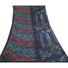 Load image into Gallery viewer, Sanskriti Vintage Sarees Blue Indian Georgette Sari Printed Floral Craft Fabric
