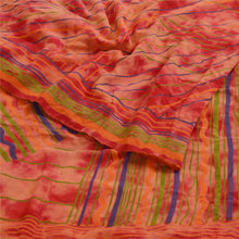 Load image into Gallery viewer, Sanskriti Vintage Red Tie-Dye Sarees Pure Georgette Silk Print Sari Craft Fabric
