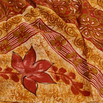 Sanskriti Vintage Sarees Purple Blend Georgette Printed Sari 5yd Craft Sustainable Fabric