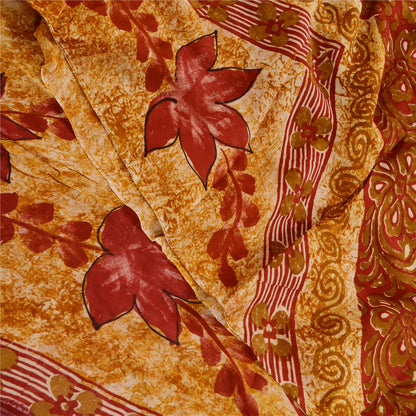 Sanskriti Vintage Sarees Purple Blend Georgette Printed Sari 5yd Craft Sustainable Fabric