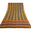 Сари Sanskriti Vintage, зеленое сари из чистого шелка-жоржета с принтом, 5 ярдов, ткань для рукоделия из экологически чистой ткани