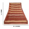 Sanskriti Vintage Dark Red Sarees Poly Georgette Silk Printed Sari Craft Sustainable Fabric