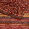 Sanskriti Vintage Dark Red Sarees Pure Georgette Silk Printed Sari Craft Sustainable Fabric