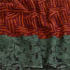 Sanskriti Vintage Sarees Orange Pure Georgette Silk Printed Sari Craft Sustainable Fabric