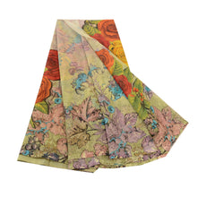 Load image into Gallery viewer, Sanskriti Vintage Sarees Cream Digital Printed Georgette Soft Sari Craft Fabric
