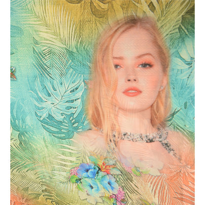 Sanskriti Vintage Sarees Green Digital Women Printed Georgette Sari Craft Sustainable Fabric