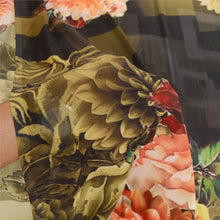 Load image into Gallery viewer, Sanskriti Vintage Sarees Olive Green Digital Printed Georgette Sari Craft Fabric
