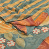 Sanskriti Vintage Sarees Gray Pure Georgette Silk Printed Sari 5yd Craft Sustainable Fabric