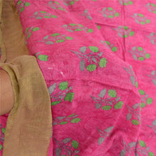 Load image into Gallery viewer, Sanskriti Vintage Sarees Pink Chiffon Printed Zari Border Sari 5yd Craft Fabric
