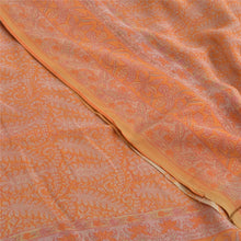 Load image into Gallery viewer, Sanskriti Vintage Sarees Peach Pure Georgette Silk Printed Sari 5yd Craft Fabric
