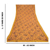 Sanskriti Vintage Sarees Mustard Blend Georgette Printed Sari 5yd Craft Sustainable Fabric