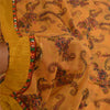 Sanskriti Vintage Sarees Mustard Blend Georgette Printed Sari 5yd Craft Sustainable Fabric